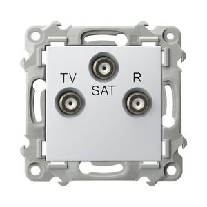 OSPEL Bílá anténní zásuvka TV/R/SAT SZAFIR bez rámečku GPA-ZS/M/00 obraz