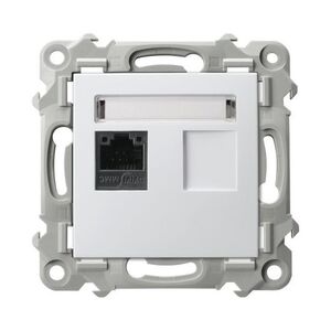 OSPEL Bílá datová zásuvka RJ45 jednonásobná SZAFIR bez rámečku GPK-1Z/K/M/00 obraz