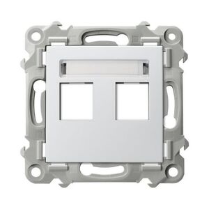 OSPEL Bílý kryt datové zásuvky RJ45 dvojnásobný SZAFIR GPK-2Z/P/00 obraz