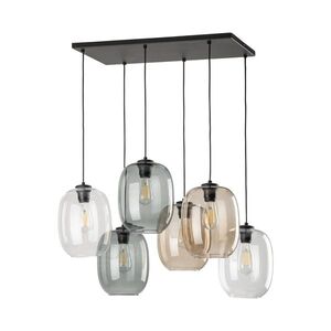 TK Lighting Černý závěsný lustr Elio pro žárovku 6x E27 TK5974 obraz