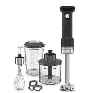 KitchenAid Bezdrátový tyčový mixér GO s příslušenstvím (bez baterie), 5KHBRV05BM, černá mat 5KHBRV05BM obraz