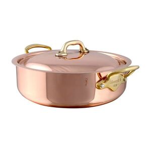 Mauviel Nízký kastrol s poklicí, měď / bronzová ucha, M'Héritage 150 B, 24 cm / 3, 0 l 673324 obraz