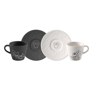 Villeroy & Boch Sada espresso šálků s podšálky Manufacture Rock – Mickey Mouse, 4 ks 10-4719-8520 obraz