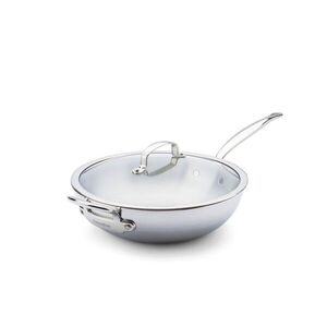 GreenPan Nerezová wok pánev Premiere Pro se skleněnou poklicí, Ø 30 cm / 4, 74 l CC010245-001 obraz