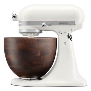 KitchenAid Kuchyňský robot Artisan, model 156, 4, 7 l mísa z ořechového dřeva, porcelánově bílá 5KSM156WBEPL obraz