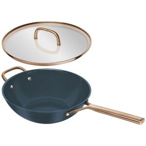 Zwilling Nepřilnavá wok pánev Milano s keramickým povrchem a skleněnou poklicí, Ø 30 cm, tmavě modrá 1035332 obraz