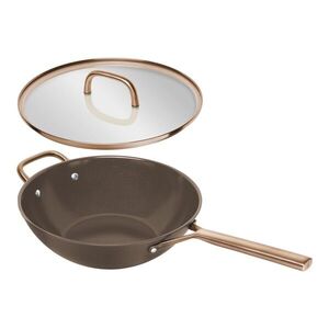 Zwilling Nepřilnavá wok pánev Milano s keramickým povrchem a skleněnou poklicí, Ø 30 cm, hnědá 1035333 obraz