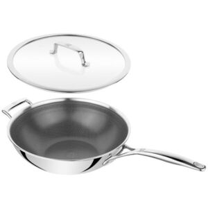 Zwilling Nerezová nepřilnavá wok pánev s hybridním keramickým povrchem Peak s poklicí, Ø 30 cm 1034499 obraz