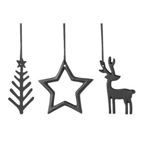 Villeroy & Boch Černé závěsné vánoční dekorace Christmas Chic, 3 ks 14-8677-7418 obraz