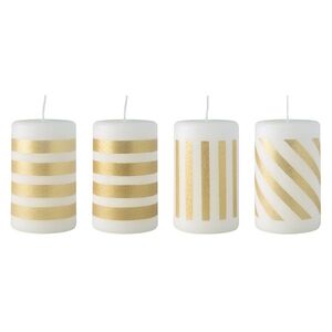 Villeroy & Boch Sada válcových svíček Christmas Chic bílá / zlatá, 4 ks, 10 cm 14-8677-7431 obraz