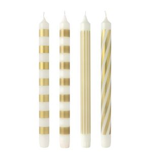 Villeroy & Boch Sada kónických svíček Christmas Chic bílá / zlatá, 4 ks, 29 cm 14-8677-7432 obraz