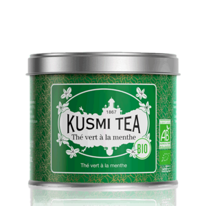 Kusmi Tea Sypaný zelený čaj Spearmint green tea Bio, kovová dóza 100 g 21651A1070 obraz