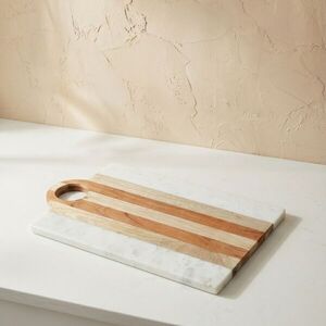 Be Home Velké obdélníkové servírovací prkénko White Marble & Wood, 40, 5×25 cm, bílá 38-04 obraz
