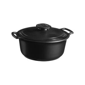 Emile Henry Odlehčený keramický kastrol na indukci s poklicí Sublime+, Ø 24 cm / 4, 0 l, černá 7A4740P obraz