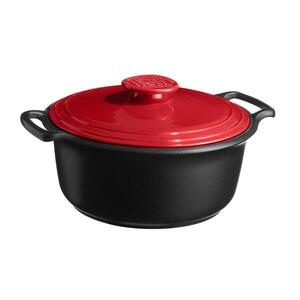 Emile Henry Odlehčený keramický kastrol na indukci s poklicí Sublime+, Ø 29 cm / 7 l, červená granátová 344770P obraz