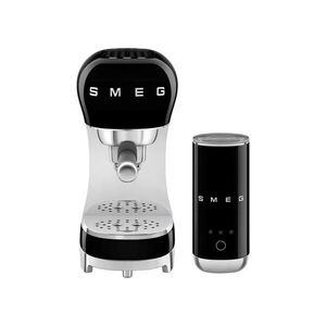 Smeg Set pákového kávovaru a napěňovače na mléko, černá ECF12BLEU obraz