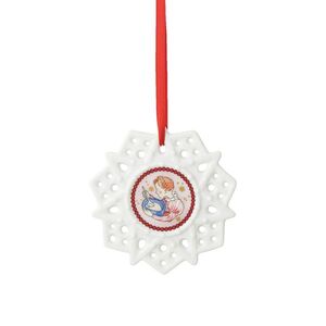 Rosenthal Porcelánová ozdoba Vločka, motiv Dívka s polévkou, Vánoční hostina, Ø 8 cm 02248-727532-27618 obraz