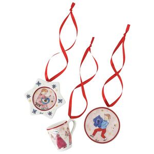 Rosenthal Vánoční set 3 porcelánové mini ozdoby, Vánoční hostina, 6 cm 02485-727522-28673 obraz