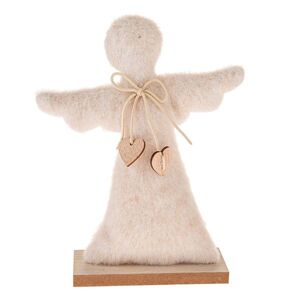 Vánoční dekorace Textilní anděl 25, 5 cm, chlupatý fleece obraz