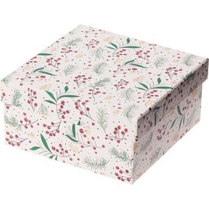 Dárkový vánoční box, bílá, 14, 5x7x14, 5cm obraz