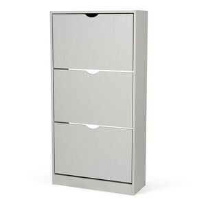 Výklopný botník POINT Slim 3, světle šedá obraz