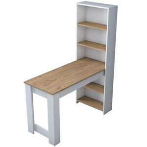 Pracovní stůl Halon White and Walnut obraz
