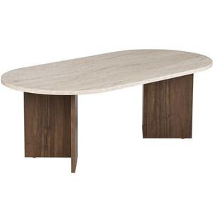Konferenční stolek Sable - Travertine, Venezia Walnut obraz