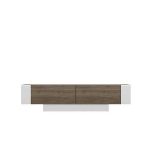 Televizní stolek s poličkami Matera White and Walnut obraz