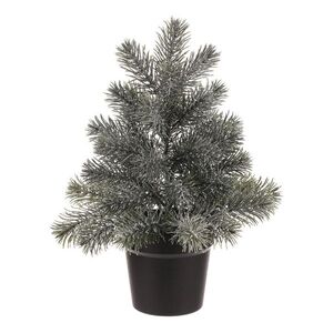 Dekorační Smrk v květináči, 40 cm, zelená, jemně ojíněný obraz