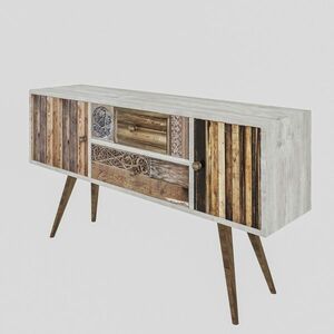 Televizní stolek Odense White and Walnut obraz