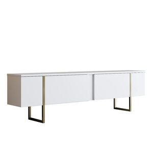 Televizní stolek Luxe White and Gold obraz