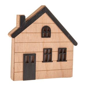 Dřevěný svítící domek k zavěšení/na postavení, 15 x 15 x 3 cm obraz