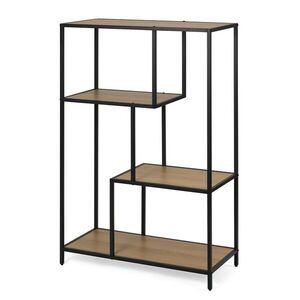 Kovový regál LOFTY GRID Low Oak, 114 x 77 cm obraz
