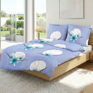 Bellatex Flanelové povlečení Lilie modrá, 140 x 200 cm, 70 x 90 cm obraz