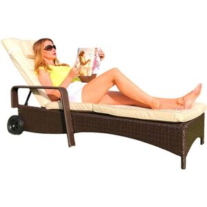 Avenberg Zahradní relaxační lehátko Havana, hnědá, 200 x 69 x 33 cm obraz