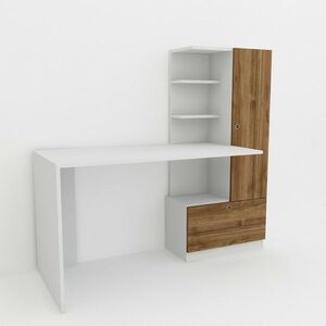 Pracovní stůl Merinos White and Walnut obraz