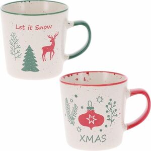 Sada 2 kameninových hrnků Let It Snow/Xmas 350 ml obraz