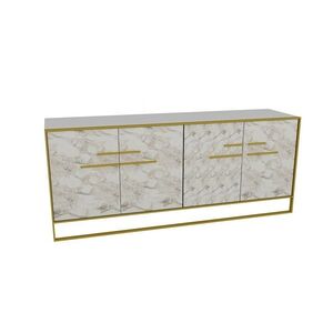 Skříňka Polka Gold and White obraz