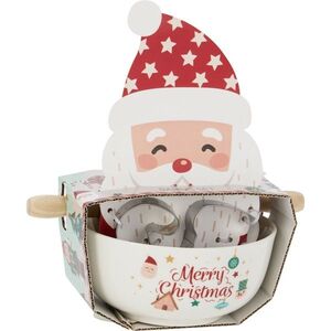 Vánoční sada na pečení Santa – miska, váleček, vykrajovátka obraz