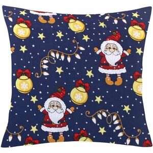Bellatex Vánoční polštářek s povlakem Santa modrá, 45 × 45 cm obraz