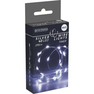 Světelný drát Silver, 2m, 40 LED, studená bílá, časovač, na baterie obraz