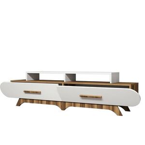 Televizní stolek Flora White and Walnut obraz