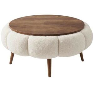Odkládací čalouněný stolek Daisy 60 White Walnut obraz