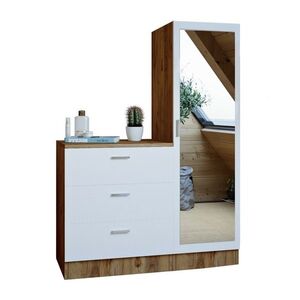 Komoda se zrcadlem Coco White and Atlantic Pine obraz