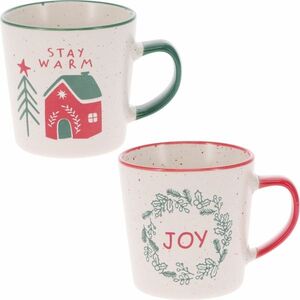 Sada 2 kameninových hrnků Stay Warm/Joy 350 ml obraz