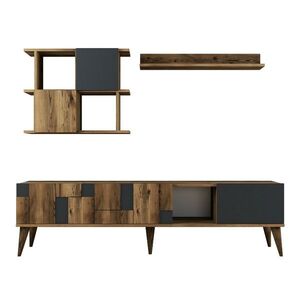 Televizní stěna Madrid Anthracite and Walnut obraz
