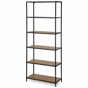 Kovový regál LOFTY Slim Classic Oak, 185 x 77 cm obraz