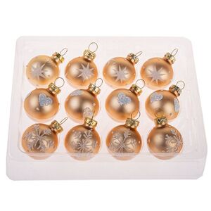 Sada skleněných ozdob Glimmer Collection, zlatá, 12 ks, pr. 3 cm obraz