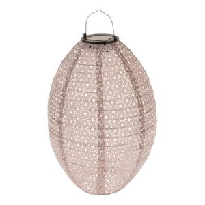 Textilní venkovní lampion se solárním LED světlem, 25 cm, hnědá obraz
