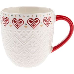 Porcelánový hrnek Pletené srdce 630 ml obraz